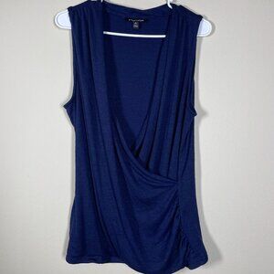 41 Hawthorn Navy Women's Sleeveless V-Neck Blouse Petite XL!